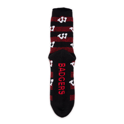 Muk Luks Wisconsin Badgers GameDay Unisex Terry Loop Sock