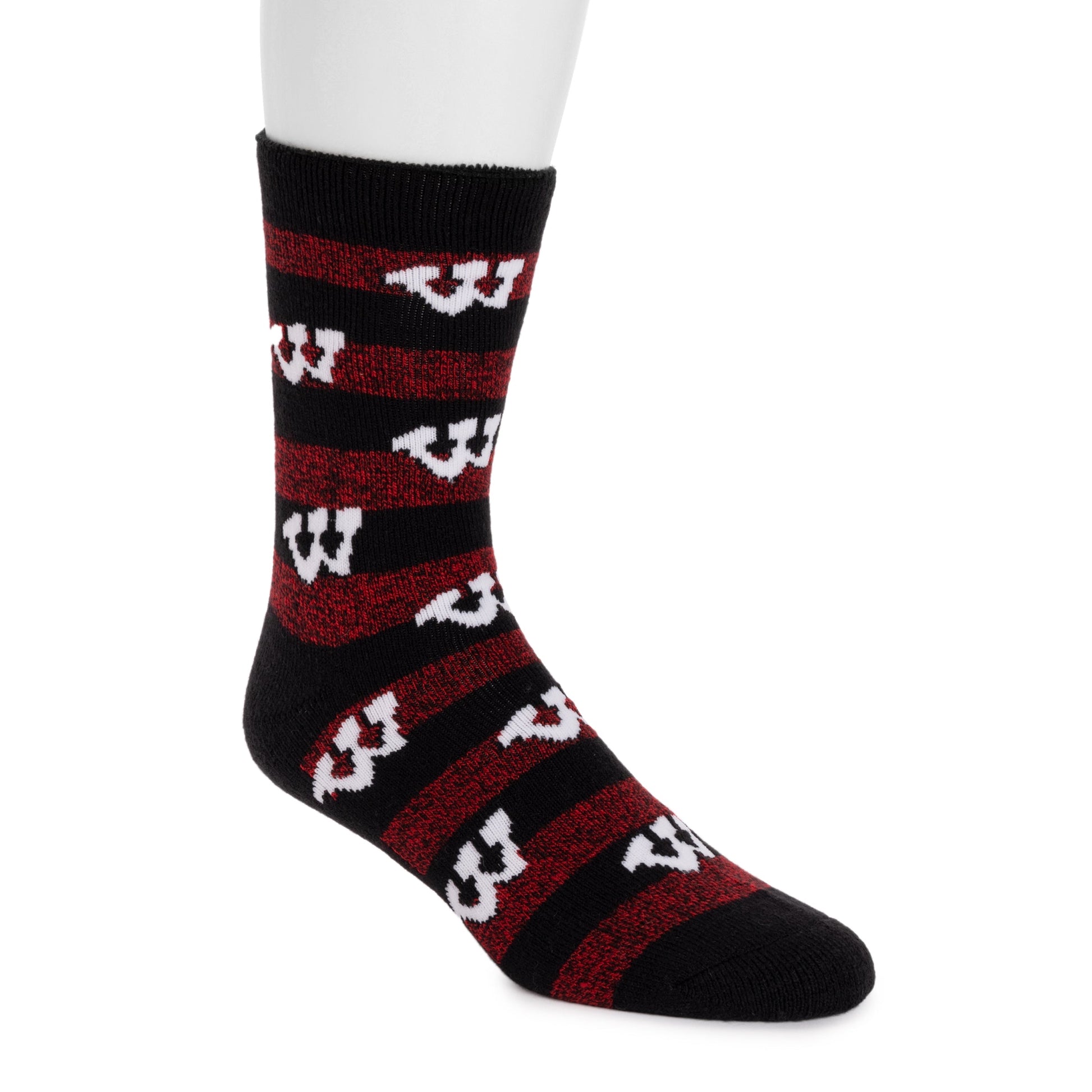 Muk Luks Wisconsin Badgers GameDay Unisex Terry Loop Sock