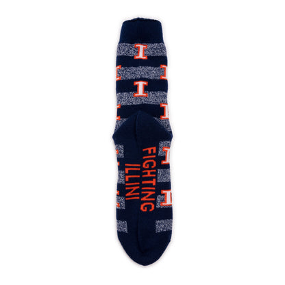 Muk Luks Illinois Fighting Illini GameDay Unisex Terry Loop Sock
