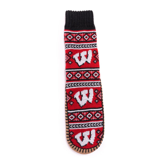 Muk Luks Wisconsin Badgers GameDay Unisex Slipper Socks