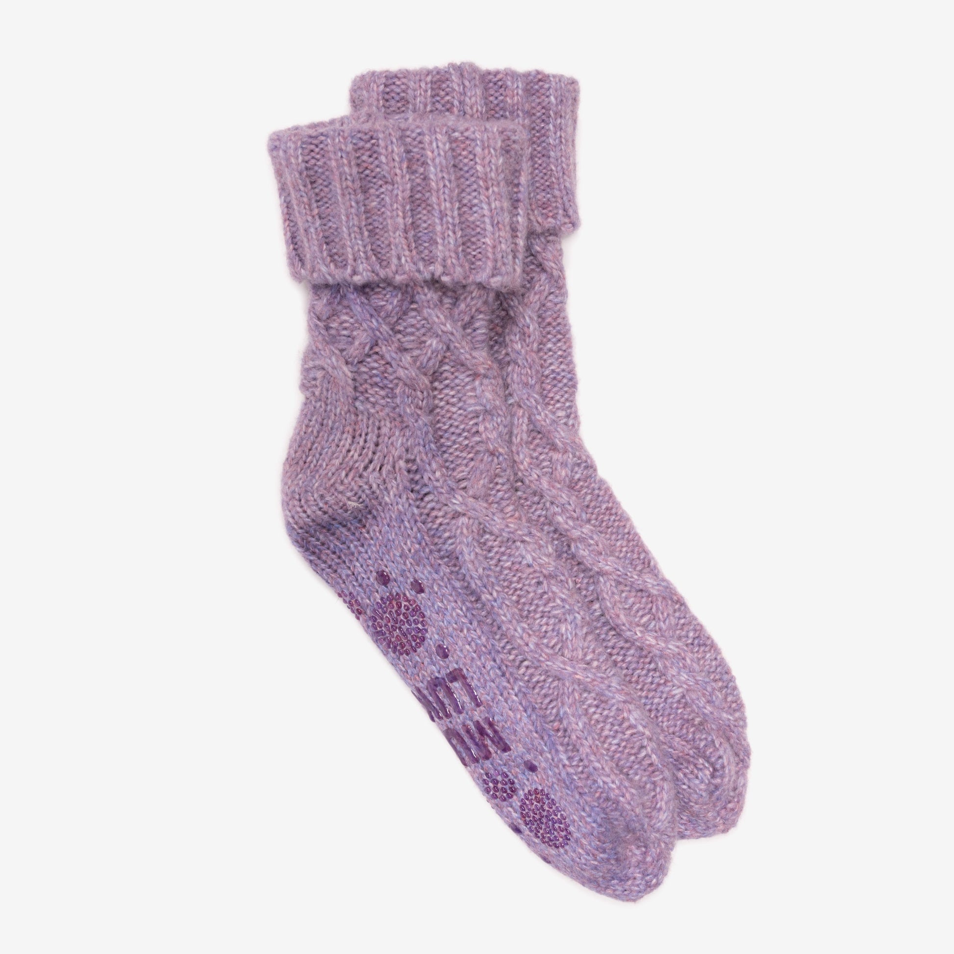 Muk Luks 2 Pair Pack Cozy Sherpa Lined Cabin Sock Ebony/Ivory