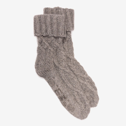 Muk Luks 2 Pair Pack Cozy Sherpa Lined Cabin Sock Ebony/Ivory